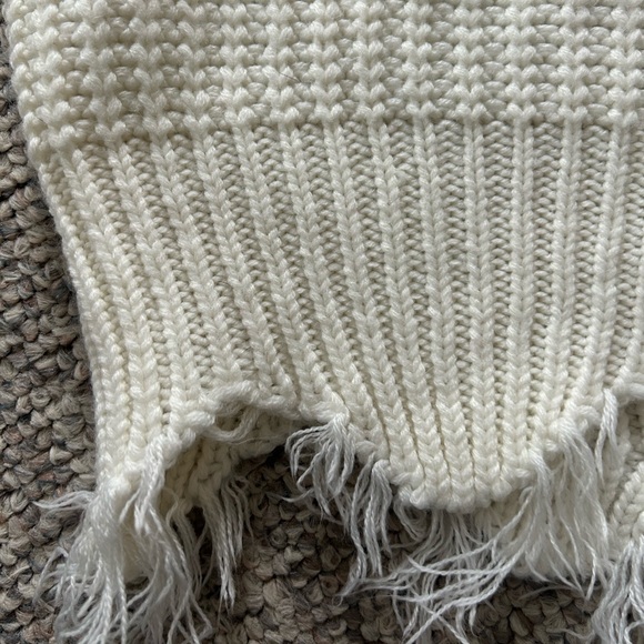 SMALL White Mainstrip Knit Sweater - Picture 2 of 6